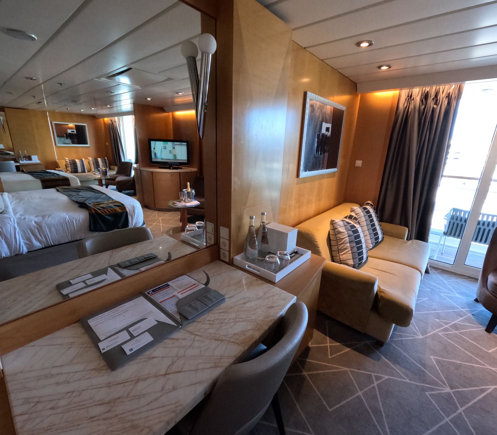 Suite living area aboard Celebrity Constellation