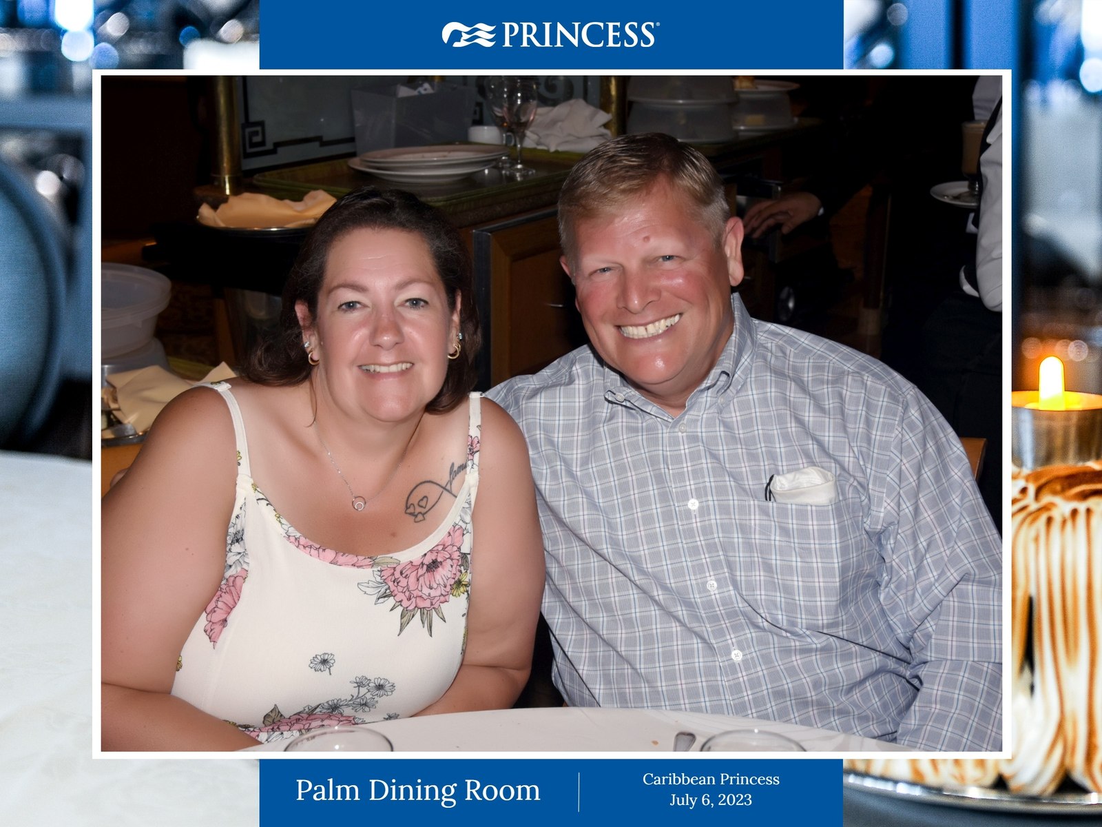 Lewis and Dawn in the Palm Dining Room aboard Caribbean Princess