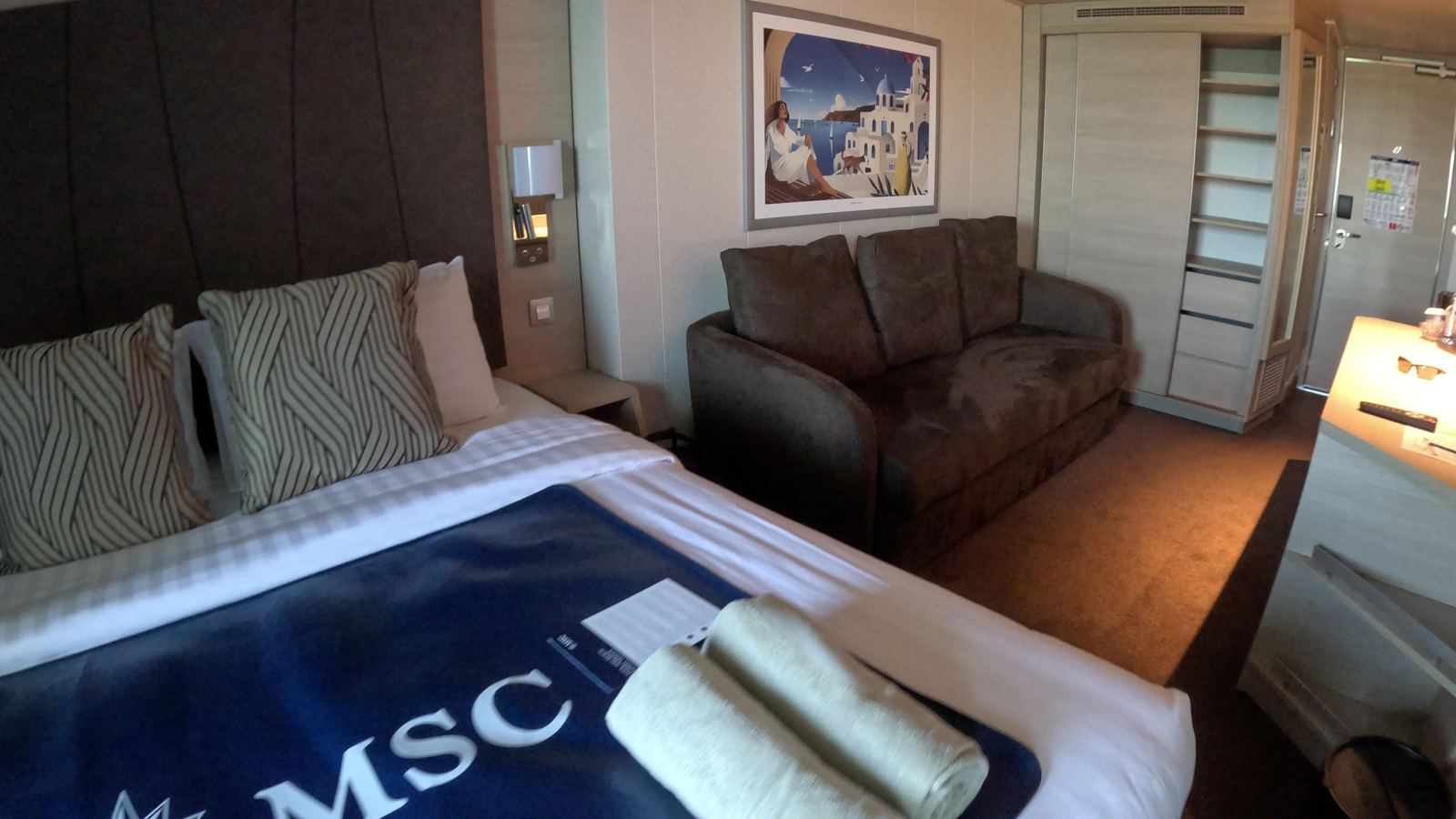 Cabin living area aboard MSC World America