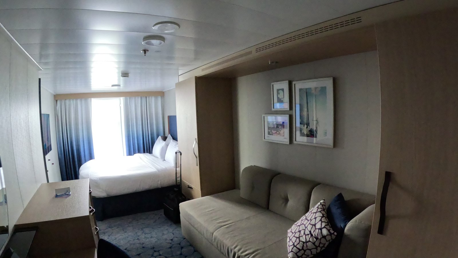 Suite living area aboard Royal Caribbean