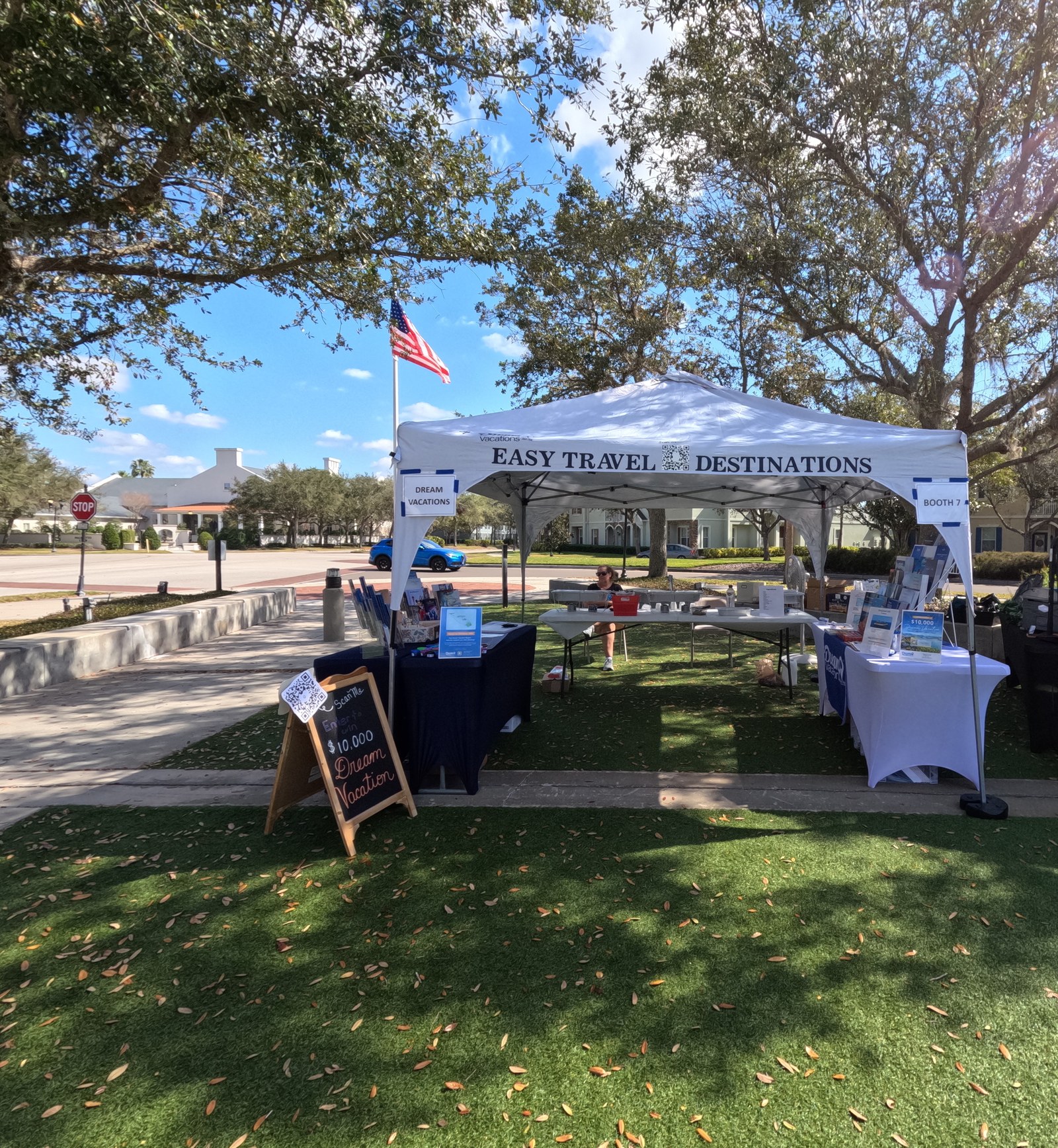 The Easy Travel Destinations tent at the Ruskin Seafood Festival
